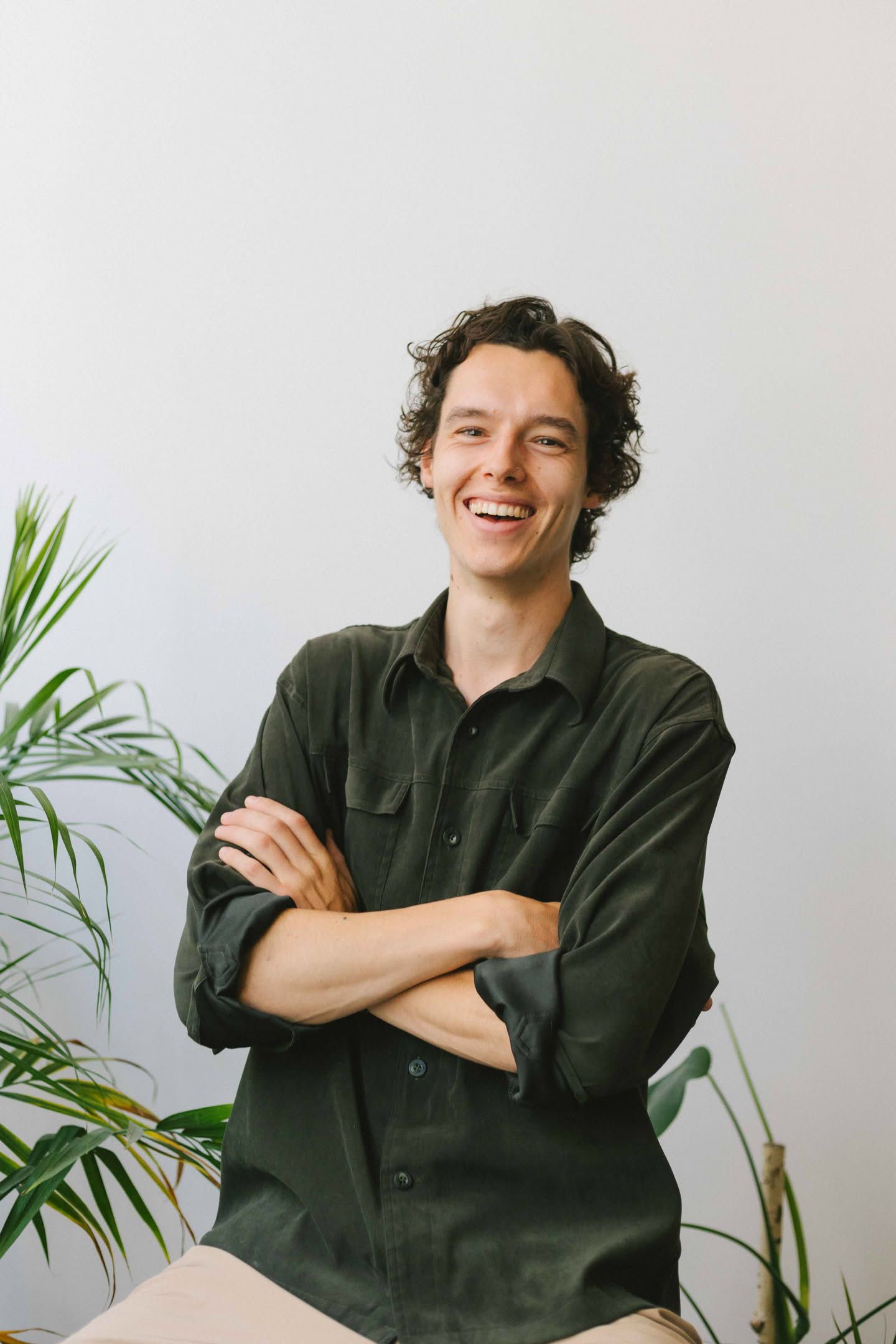 Seb with Evie on the farm